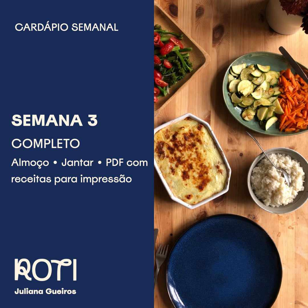 Cardápio Completo - Semana 3