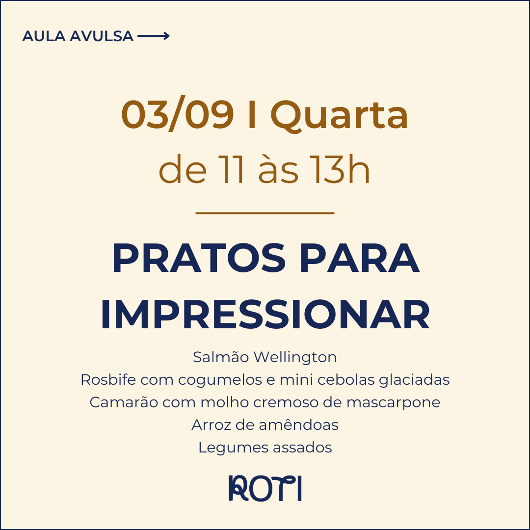 Pratos para Impressionar | 03/09 11-13h