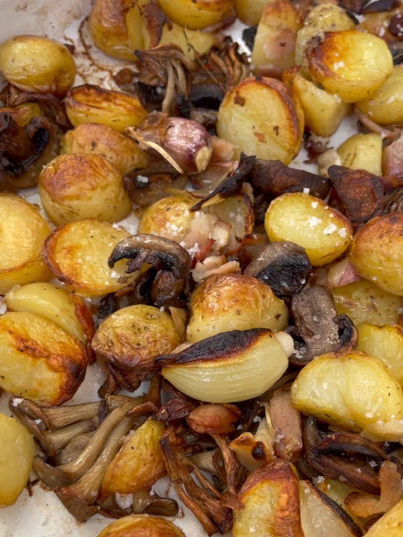 Batata assada com cogumelos