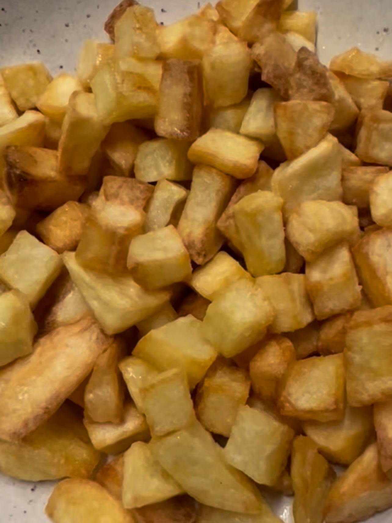 Batata em cubos crocante