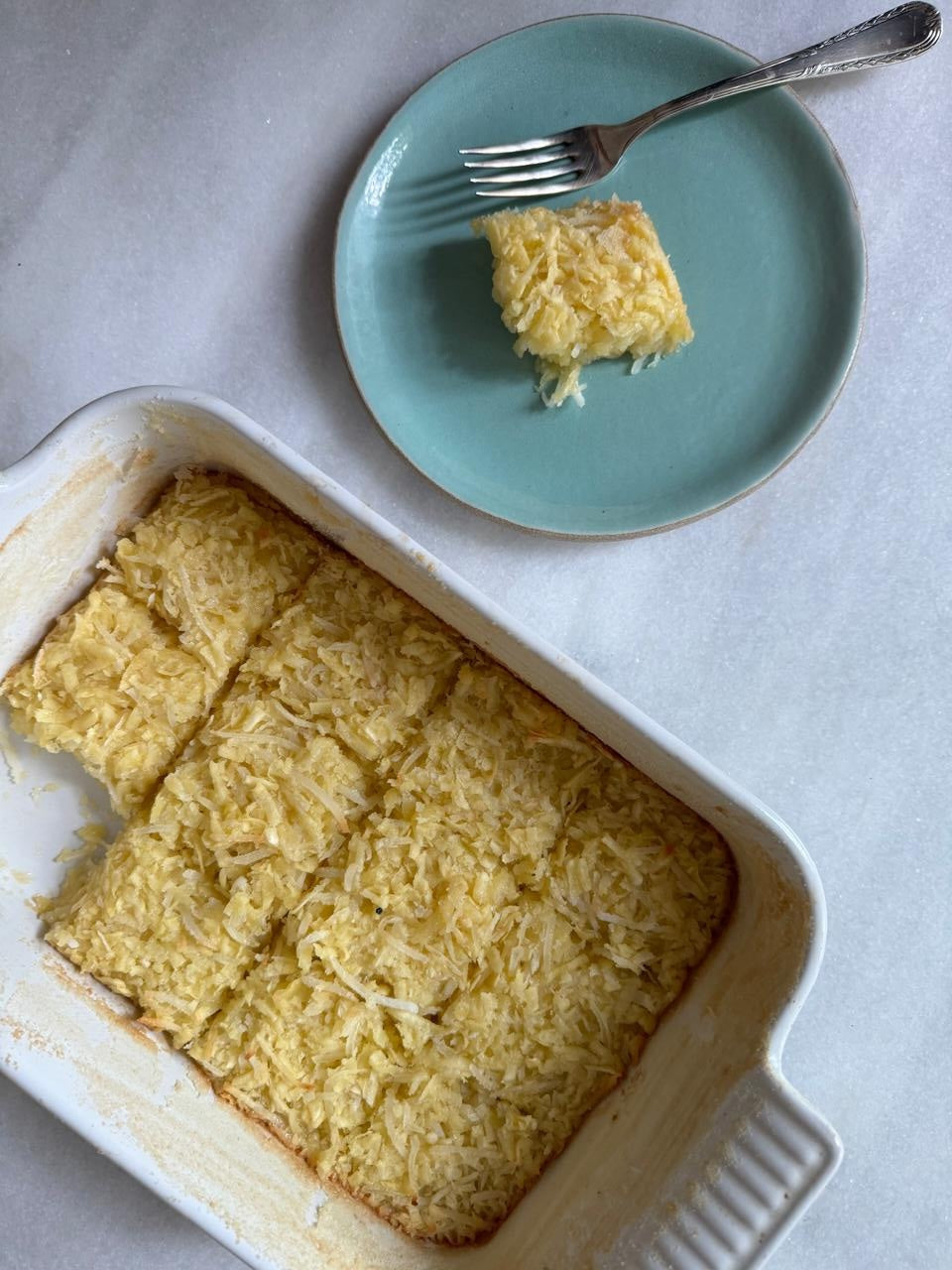 Bolo de aipim com coco