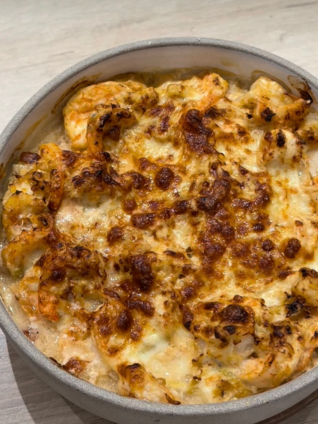 Camarão gratinado