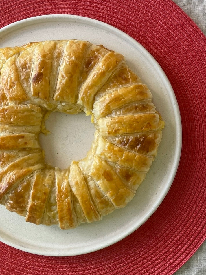 Folheado de maça e peito de peru