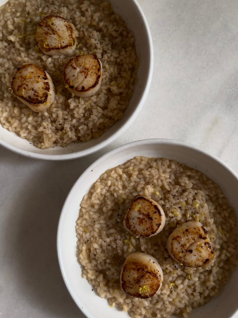 Risoto de limão siciliano com vieiras