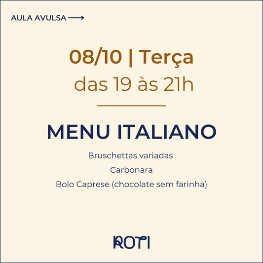 Menu Italiano | 08/10 19-21h