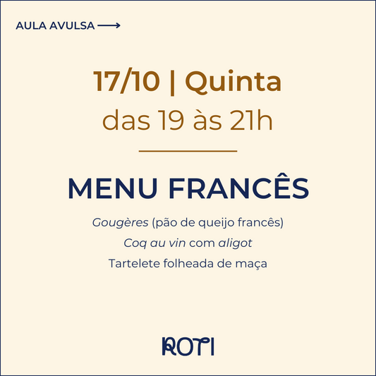 Menu Francês | 17/10 19-21h