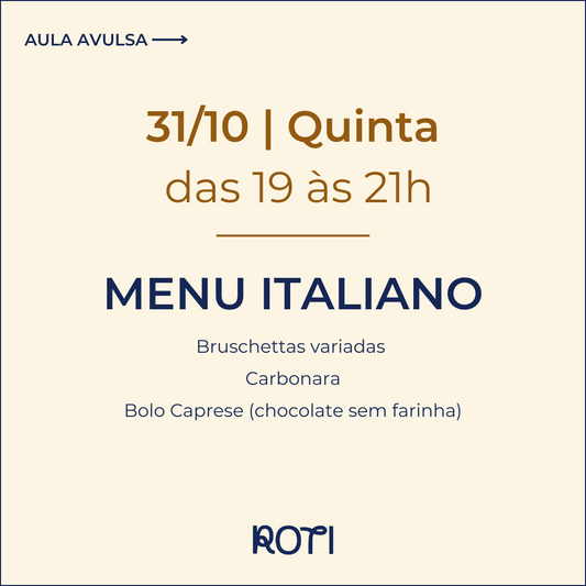 Menu Italiano | 31/10 19-21h