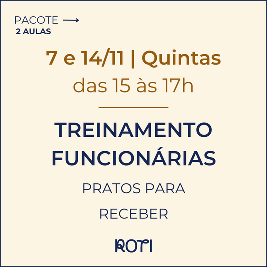 Treinamento para Funcionárias | Pratos para Receber