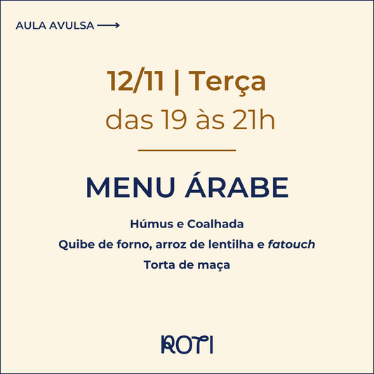 Menu Árabe | 12/11 19-21h