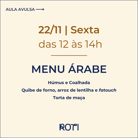 Menu Árabe | 22/11 12-14h