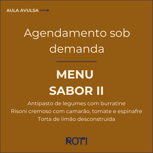 Menu Sabor II | Sob demanda