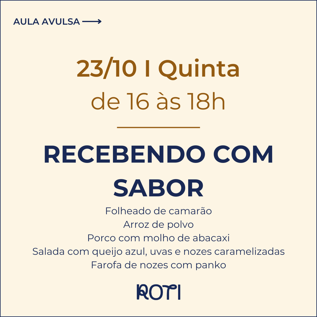 Recebendo com Sabor | 23/10 16-18h