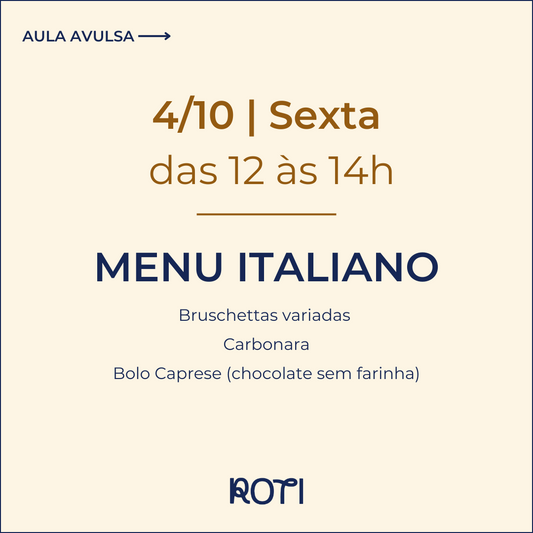 Menu Italiano | 04/10 12-14h