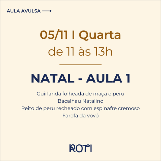 Pratos de Natal - Aula 1 | 05/11 11-13h