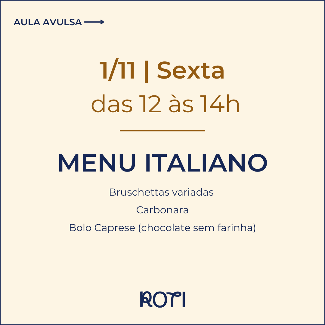 Menu Italiano | 01/11 12-14h