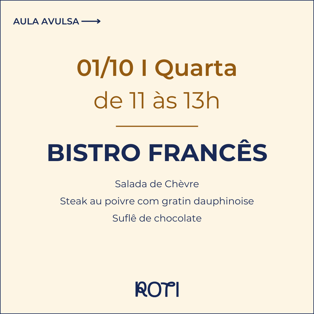 Bistro Francês | 01/10 11-13h