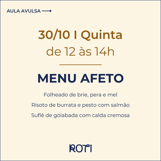 Menu Afeto | 30/10 12-14h