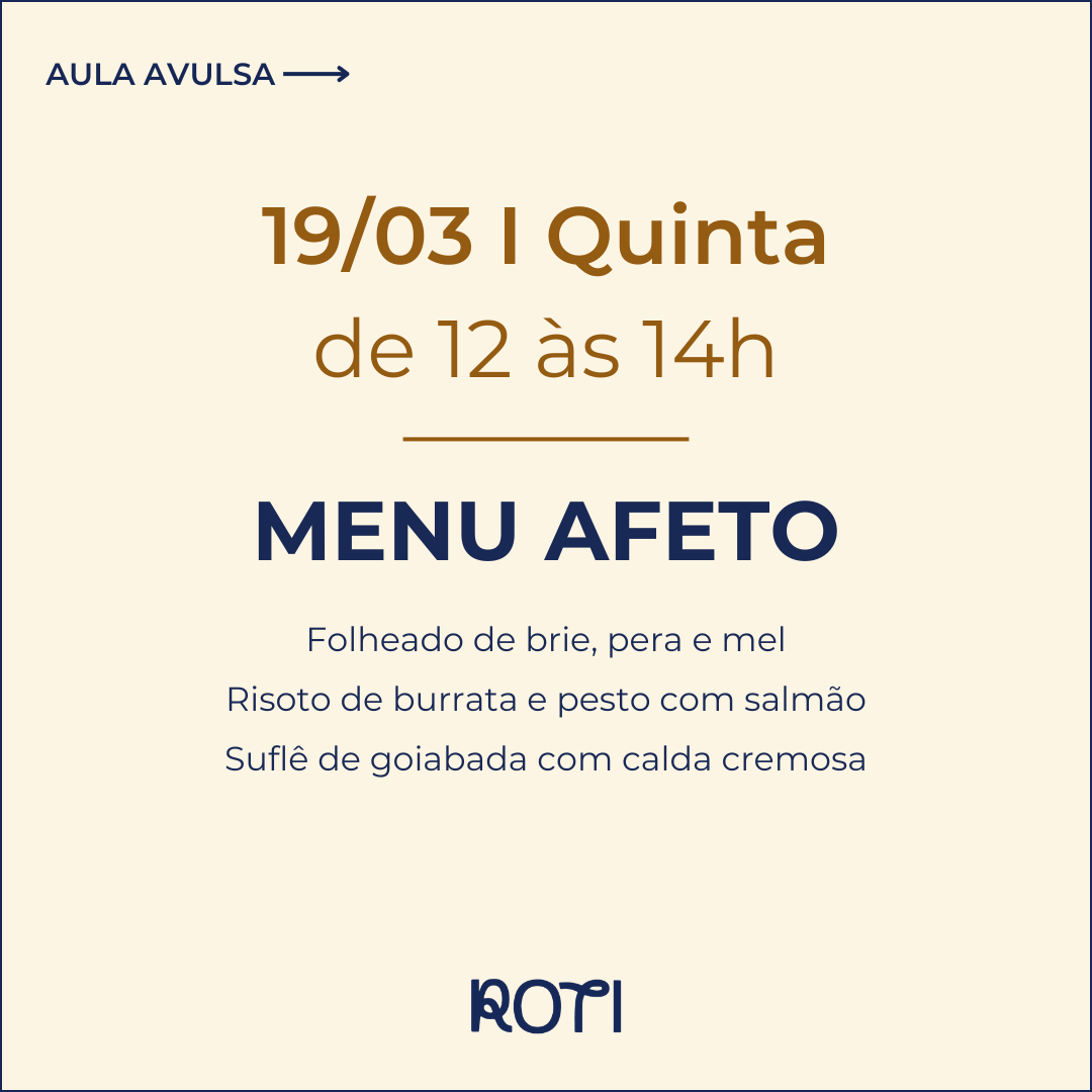 Menu Afeto | 19/03 12-14h