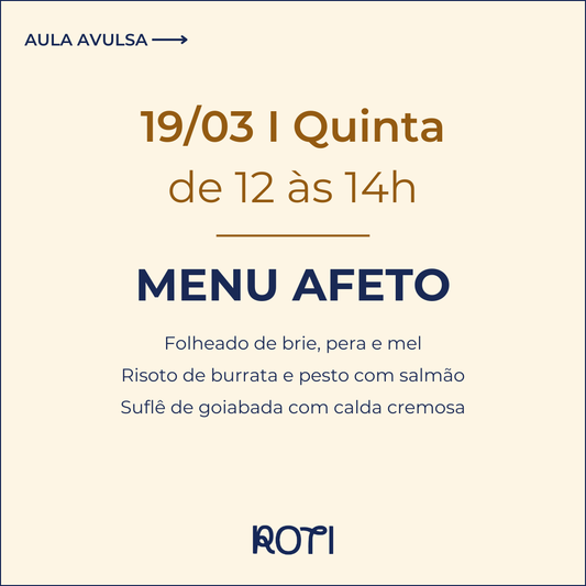 Menu Afeto | 19/03 12-14h