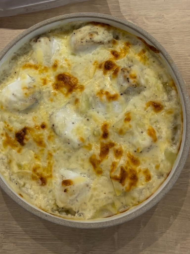 Cherne gratinado com batata