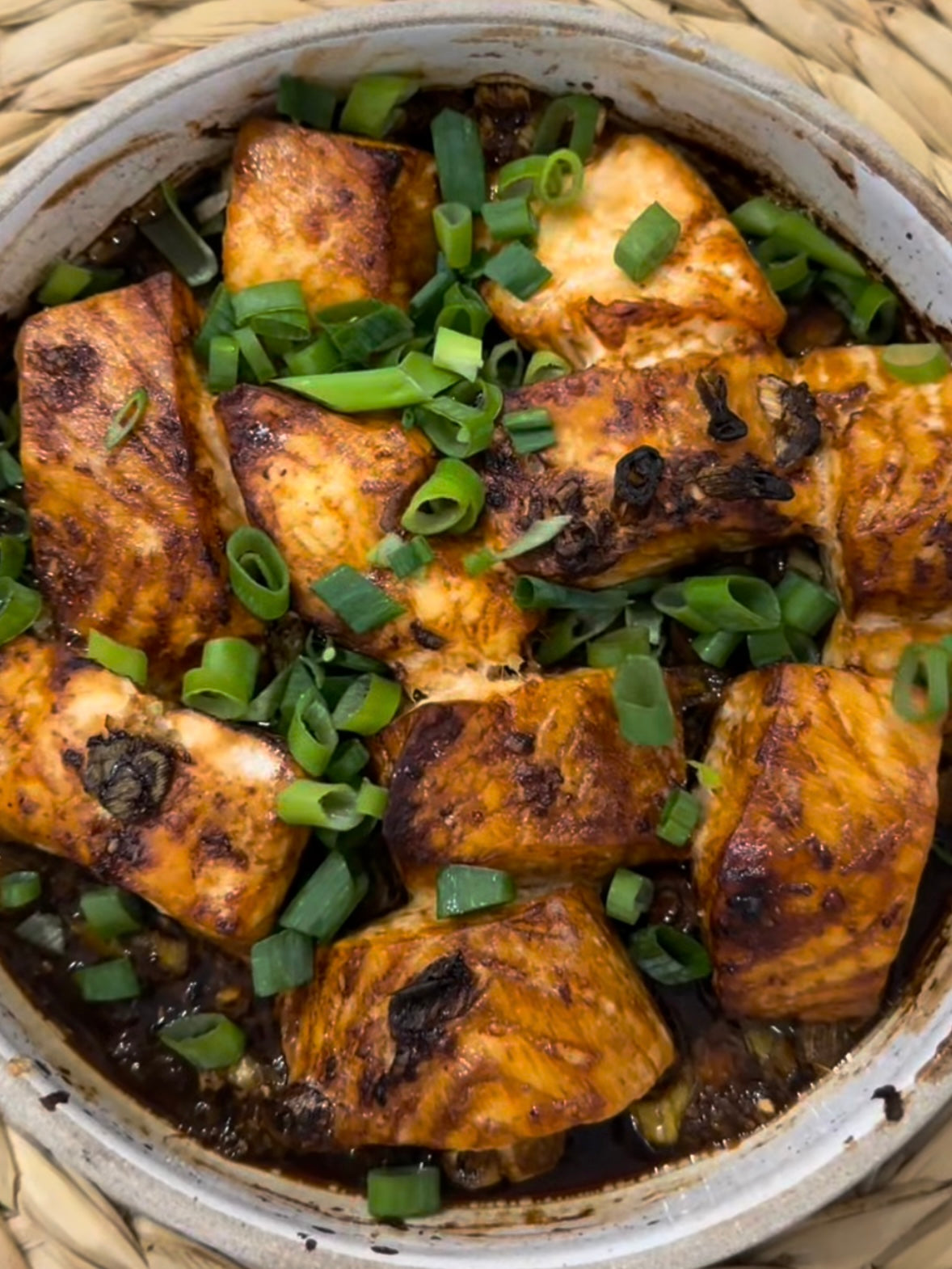 Salmão na air fryer com molho asiático