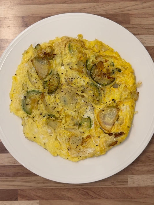 Tortilla de batata com abobrinha